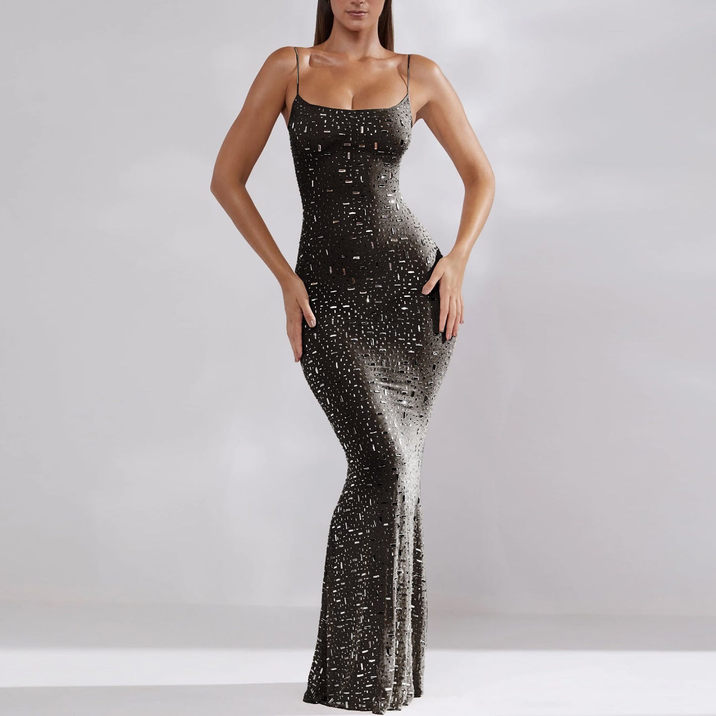 Diamond Dust Maxi Mesh Dress