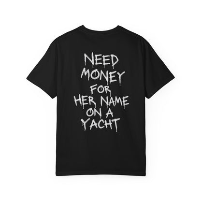 Need money for her name on a yacht