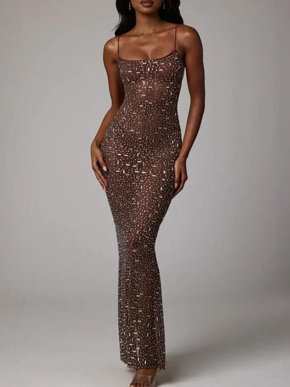 Diamond Dust Maxi Mesh Dress