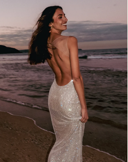 Sea Of Silver Maxi Dress