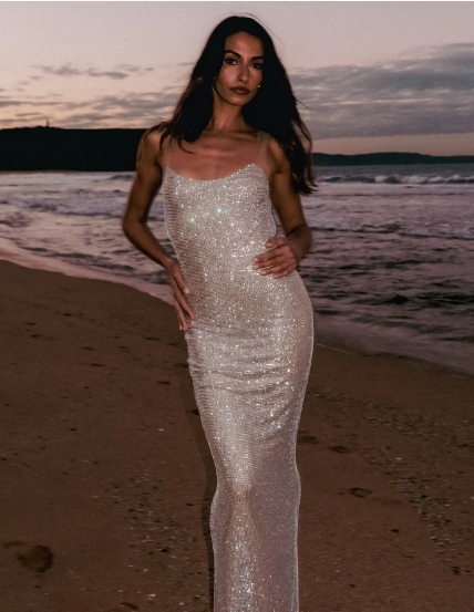 Sea Of Silver Maxi Dress