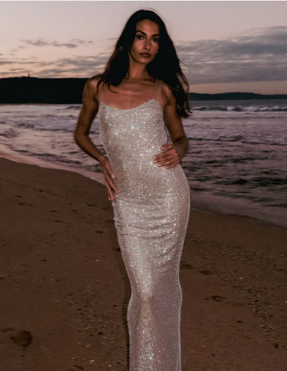 Sea Of Silver Maxi Dress